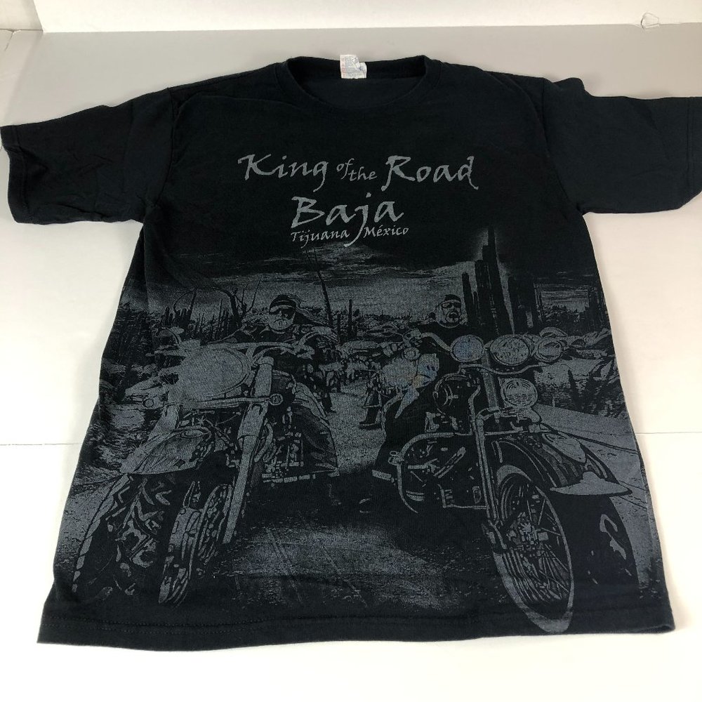 Harley Davidson Shirt Men's Medium Black King Of The Road Baja All Over Print
